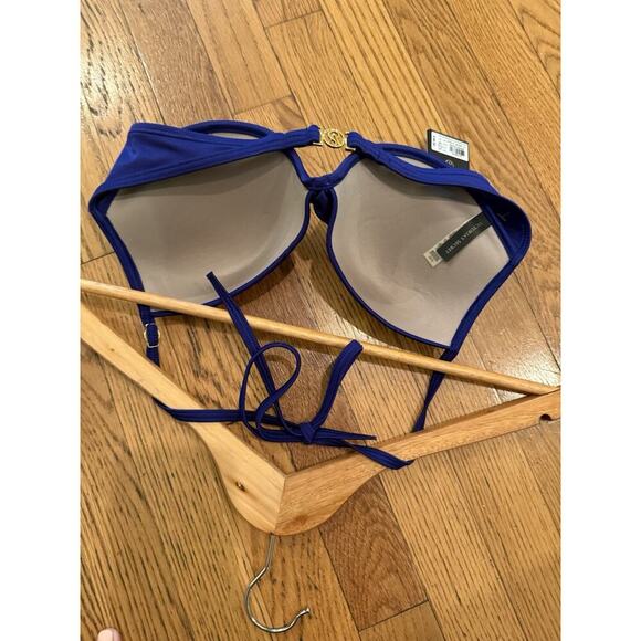 Victoria's Secret Bikini Top 34D Unforgettable Demi Halter Blue - Picture 4 of 7